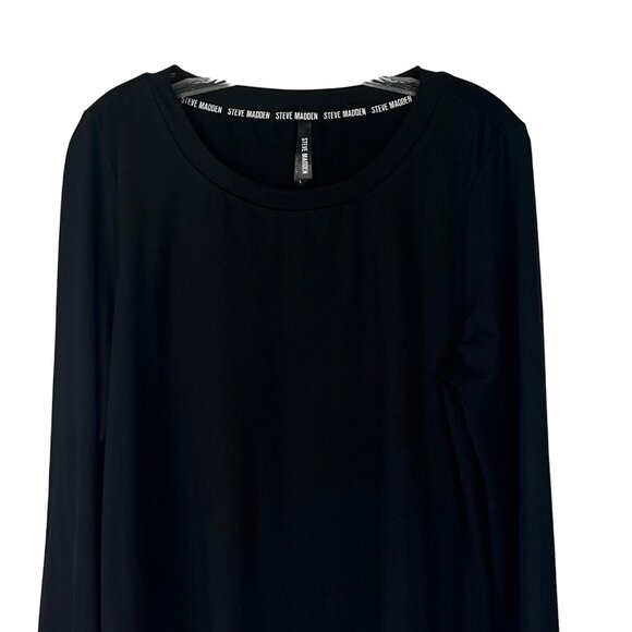 Steve Madden Long Sleeve Shirt Womens Large Black - Picture 3 of 7